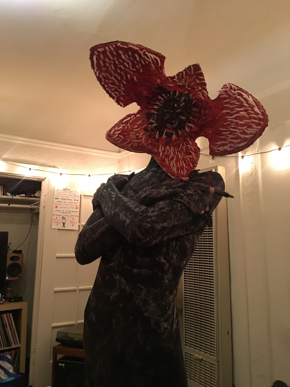 Full costume with arms crossed